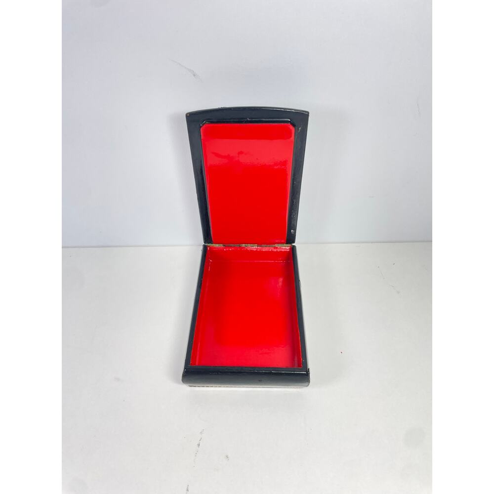 Decorative Black and Red Lacquer Box - Picture 2 of 13